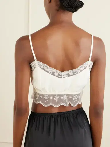 Simone Rocha Lace-trimmed Crepe De Chine Bralette | Thumbnail 3 Simone Rocha Lace-trimmed Crepe De Chine Bralette | Thumbnail 3