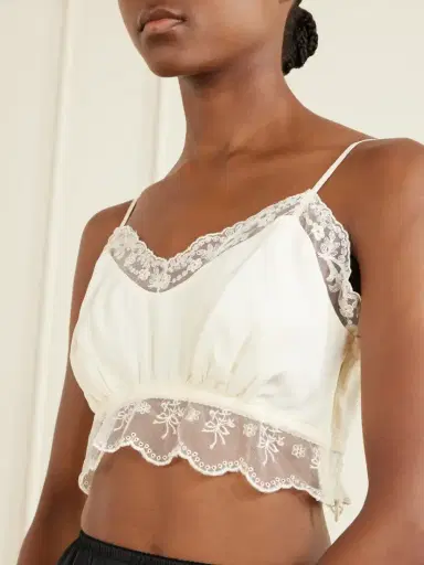 Simone Rocha Lace-trimmed Crepe De Chine Bralette | Thumbnail 4 Simone Rocha Lace-trimmed Crepe De Chine Bralette | Thumbnail 4