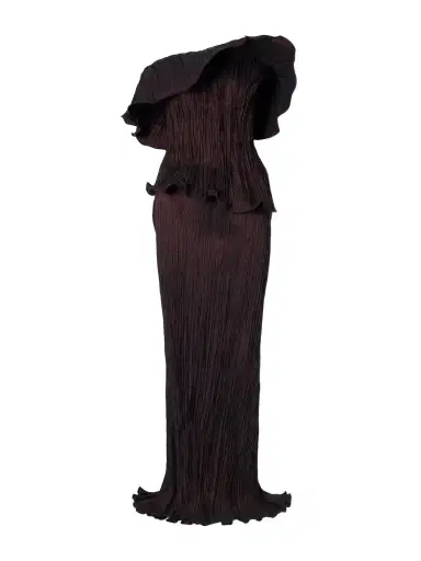 Marmar Halim Pleated Off-the-shoulder Taffeta Gown | Thumbnail 1 Marmar Halim Pleated Off-the-shoulder Taffeta Gown | Thumbnail 1
