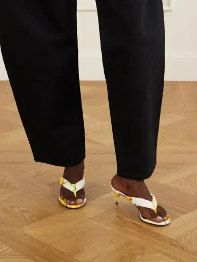 Alaïa 55 Floral-print Twill Thong Mules | Thumbnail 2 Alaïa 55 Floral-print Twill Thong Mules | Thumbnail 2