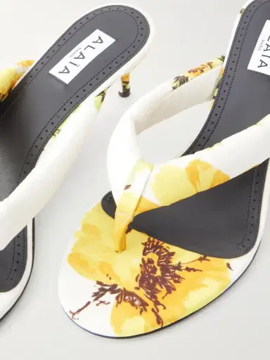 Alaïa 55 Floral-print Twill Thong Mules | Thumbnail 5 Alaïa 55 Floral-print Twill Thong Mules | Thumbnail 5
