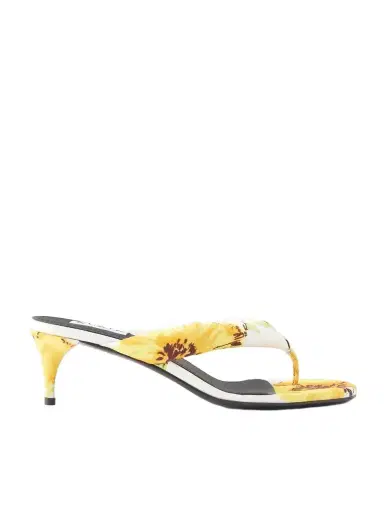 Alaïa 55 Floral-print Twill Thong Mules | Thumbnail 1 Alaïa 55 Floral-print Twill Thong Mules | Thumbnail 1