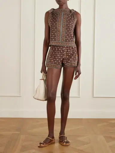 DÔEN Vienna Printed Cotton Shorts | Thumbnail 2 DÔEN Vienna Printed Cotton Shorts | Thumbnail 2