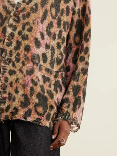 R13 Distressed Animal-print Cashmere Cardigan | Thumbnail 5 R13 Distressed Animal-print Cashmere Cardigan | Thumbnail 5