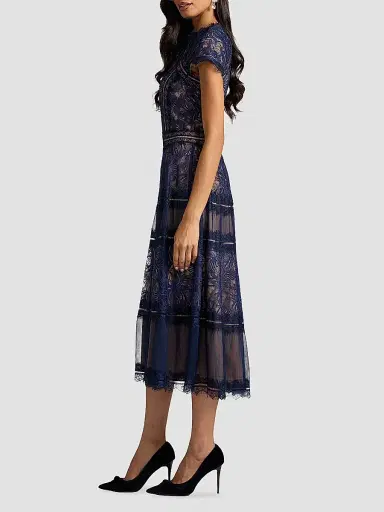 Tadashi Shoji Women's Lace Cocktail Dress - Royal Navy Beige - Size 14 | Thumbnail 6 Tadashi Shoji Women's Lace Cocktail Dress - Royal Navy Beige - Size 14 | Thumbnail 6