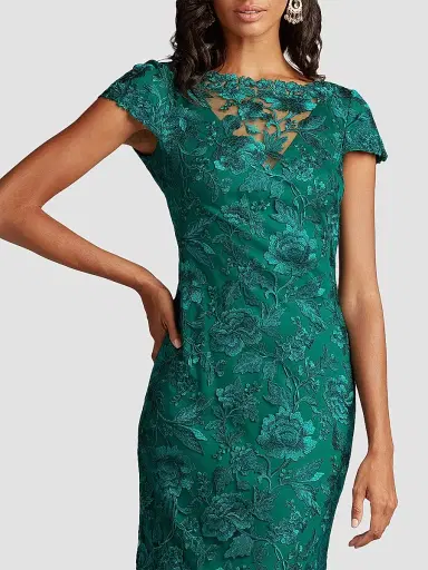 Tadashi Shoji Women's Lace Column Gown - Malachite | Thumbnail 4 Tadashi Shoji Women's Lace Column Gown - Malachite | Thumbnail 4