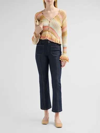 Cinq à Sept Women's Edith Space-Dyed Stripe Cardigan | Thumbnail 2 Cinq à Sept Women's Edith Space-Dyed Stripe Cardigan | Thumbnail 2