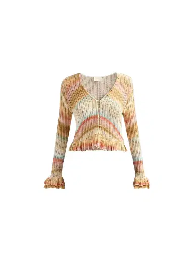 Cinq à Sept Women's Edith Space-Dyed Stripe Cardigan | Thumbnail 1 Cinq à Sept Women's Edith Space-Dyed Stripe Cardigan | Thumbnail 1