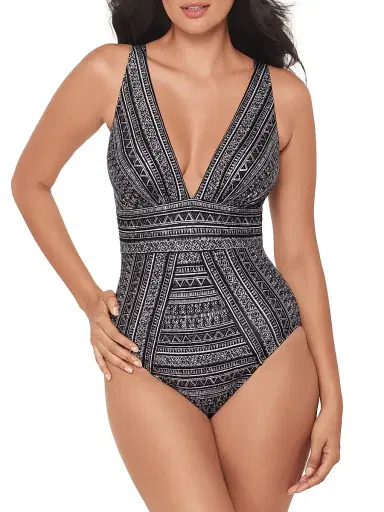 Miraclesuit Swim Women's Elysium Odyssey One-Piece Swimsuit - Black And White | Thumbnail 2 Miraclesuit Swim Women's Elysium Odyssey One-Piece Swimsuit - Black And White | Thumbnail 2