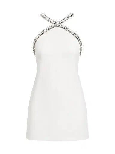 Retrofête Women's Ailsa Embellished Jersey Crepe Mini Dress - White Silver | Thumbnail 1 Retrofête Women's Ailsa Embellished Jersey Crepe Mini Dress - White Silver | Thumbnail 1
