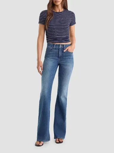 GOOD AMERICAN Women's Soft Tech Good Legs Flare Jeans - Indigo | Thumbnail 2 GOOD AMERICAN Women's Soft Tech Good Legs Flare Jeans - Indigo | Thumbnail 2