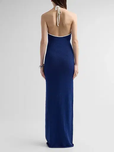 SEROYA Women's Anora Knit Maxi Dress - Mariner Blue White - Size Large | Thumbnail 3 SEROYA Women's Anora Knit Maxi Dress - Mariner Blue White - Size Large | Thumbnail 3