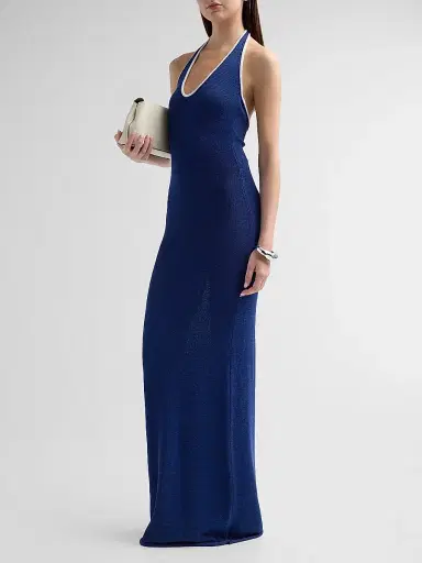SEROYA Women's Anora Knit Maxi Dress - Mariner Blue White - Size Large | Thumbnail 4 SEROYA Women's Anora Knit Maxi Dress - Mariner Blue White - Size Large | Thumbnail 4
