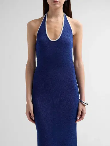SEROYA Women's Anora Knit Maxi Dress - Mariner Blue White - Size Large | Thumbnail 5 SEROYA Women's Anora Knit Maxi Dress - Mariner Blue White - Size Large | Thumbnail 5