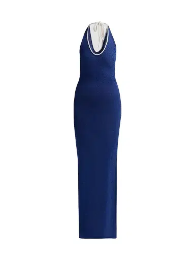 SEROYA Women's Anora Knit Maxi Dress - Mariner Blue White - Size Large | Thumbnail 1 SEROYA Women's Anora Knit Maxi Dress - Mariner Blue White - Size Large | Thumbnail 1