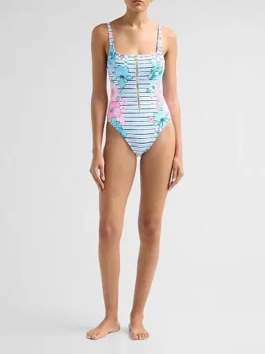 Lilly Pulitzer Women's Emil Zip-Up One-Piece Swimsuit - Starlight Navy - Size 10 | Thumbnail 2 Lilly Pulitzer Women's Emil Zip-Up One-Piece Swimsuit - Starlight Navy - Size 10 | Thumbnail 2