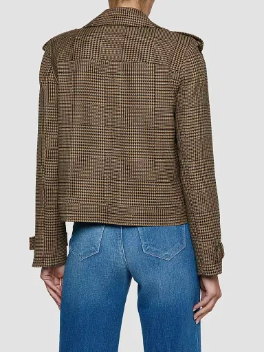 L'Agence Women's Xoey Houndstooth Crop Trench Jacket | Thumbnail 3 L'Agence Women's Xoey Houndstooth Crop Trench Jacket | Thumbnail 3