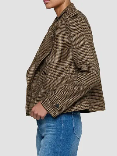 L'Agence Women's Xoey Houndstooth Crop Trench Jacket | Thumbnail 5 L'Agence Women's Xoey Houndstooth Crop Trench Jacket | Thumbnail 5