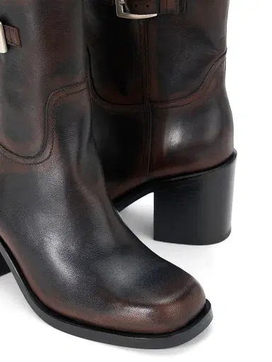 Staud Women's Brooklyn 75MM Leather Ankle Boots - Espresso Distressed | Thumbnail 4 Staud Women's Brooklyn 75MM Leather Ankle Boots - Espresso Distressed | Thumbnail 4