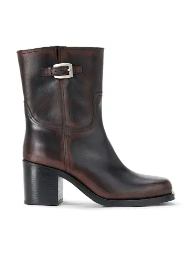 Staud Women's Brooklyn 75MM Leather Ankle Boots - Espresso Distressed | Thumbnail 1 Staud Women's Brooklyn 75MM Leather Ankle Boots - Espresso Distressed | Thumbnail 1