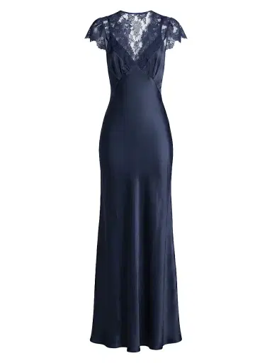 TWP Women's Floral Laced Silk-Blend Column Gown - Midnight | Thumbnail 1 TWP Women's Floral Laced Silk-Blend Column Gown - Midnight | Thumbnail 1