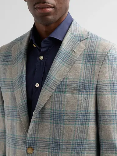 Kiton Men's Cashmere Plaid Two-Button Sport Coat - Medium Grey - Size 40 | Thumbnail 5 Kiton Men's Cashmere Plaid Two-Button Sport Coat - Medium Grey - Size 40 | Thumbnail 5
