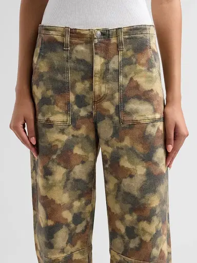 Le Jean Women's Camouflage Barrel-Leg Utility Jeans | Thumbnail 5 Le Jean Women's Camouflage Barrel-Leg Utility Jeans | Thumbnail 5