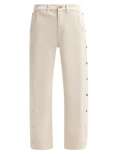 Le Jean Women's Frankie Studded Barrel-Leg Jeans - Bone - Size 31 | Thumbnail 1 Le Jean Women's Frankie Studded Barrel-Leg Jeans - Bone - Size 31 | Thumbnail 1