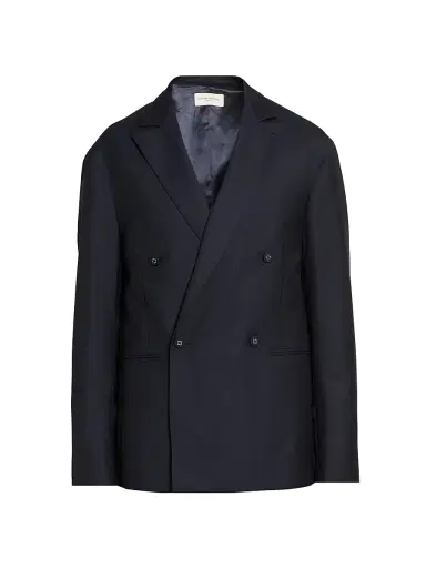 OFFICINE GÉNÉRALE Men's Merrick Wool-Cashmere-Silk Double-Breasted Blazer | Thumbnail 1 OFFICINE GÉNÉRALE Men's Merrick Wool-Cashmere-Silk Double-Breasted Blazer | Thumbnail 1