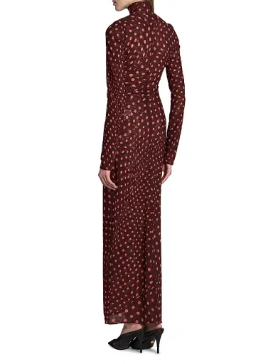 Stella McCartney Women's Polka Dot Mesh Maxi Dress - Burgundy Pink | Thumbnail 5 Stella McCartney Women's Polka Dot Mesh Maxi Dress - Burgundy Pink | Thumbnail 5