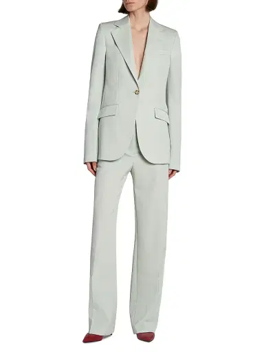 Stella McCartney Women's Tailored Wool Slim Pants - Frosty Blue | Thumbnail 2 Stella McCartney Women's Tailored Wool Slim Pants - Frosty Blue | Thumbnail 2