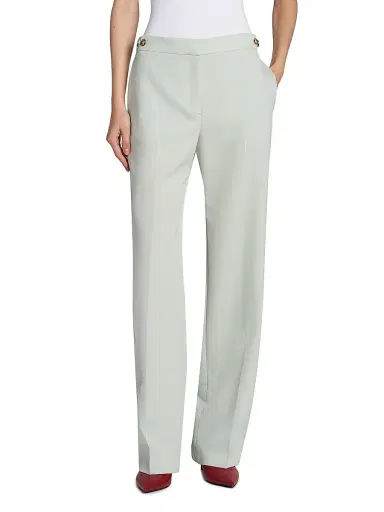 Stella McCartney Women's Tailored Wool Slim Pants - Frosty Blue | Thumbnail 3 Stella McCartney Women's Tailored Wool Slim Pants - Frosty Blue | Thumbnail 3