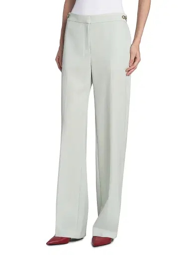 Stella McCartney Women's Tailored Wool Slim Pants - Frosty Blue | Thumbnail 4 Stella McCartney Women's Tailored Wool Slim Pants - Frosty Blue | Thumbnail 4