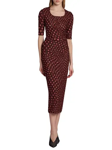 Stella McCartney Women's Polka Dot Mesh Midi Skirt - Burgundy Pink - Size XS | Thumbnail 3 Stella McCartney Women's Polka Dot Mesh Midi Skirt - Burgundy Pink - Size XS | Thumbnail 3