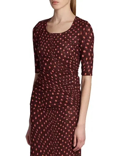 Stella McCartney Women's Polka Dot Mesh Top - Burgundy Pink | Thumbnail 4 Stella McCartney Women's Polka Dot Mesh Top - Burgundy Pink | Thumbnail 4