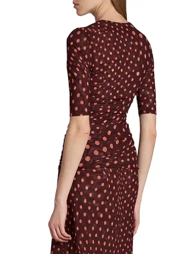 Stella McCartney Women's Polka Dot Mesh Top - Burgundy Pink | Thumbnail 5 Stella McCartney Women's Polka Dot Mesh Top - Burgundy Pink | Thumbnail 5