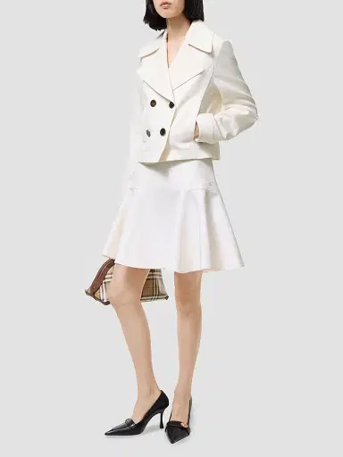 Burberry Women's Cotton Fit & Flare Mini Skirt - Tundra White - Size 16 | Thumbnail 2 Burberry Women's Cotton Fit & Flare Mini Skirt - Tundra White - Size 16 | Thumbnail 2