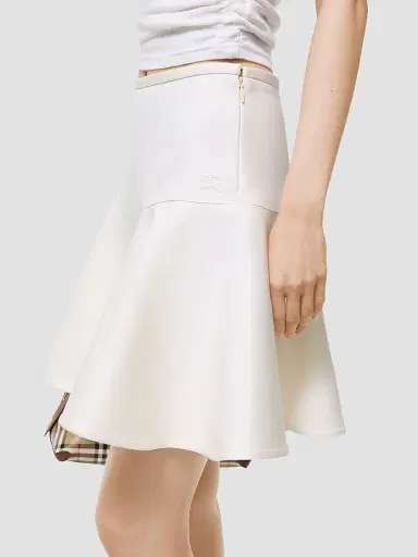 Burberry Women's Cotton Fit & Flare Mini Skirt - Tundra White - Size 16 | Thumbnail 4 Burberry Women's Cotton Fit & Flare Mini Skirt - Tundra White - Size 16 | Thumbnail 4