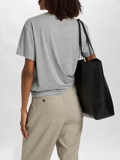 Toteme Women's Cotton-Blend Classic T-Shirt - Mid Grey Melange | Thumbnail 5 Toteme Women's Cotton-Blend Classic T-Shirt - Mid Grey Melange | Thumbnail 5