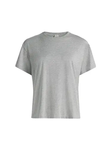 Toteme Women's Cotton-Blend Classic T-Shirt - Mid Grey Melange | Thumbnail 1 Toteme Women's Cotton-Blend Classic T-Shirt - Mid Grey Melange | Thumbnail 1