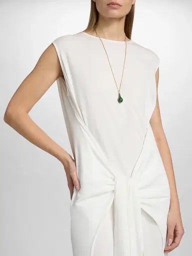TOTEME Women's Tie-Waist Jersey Midi Dress - Off White | Thumbnail 6 TOTEME Women's Tie-Waist Jersey Midi Dress - Off White | Thumbnail 6