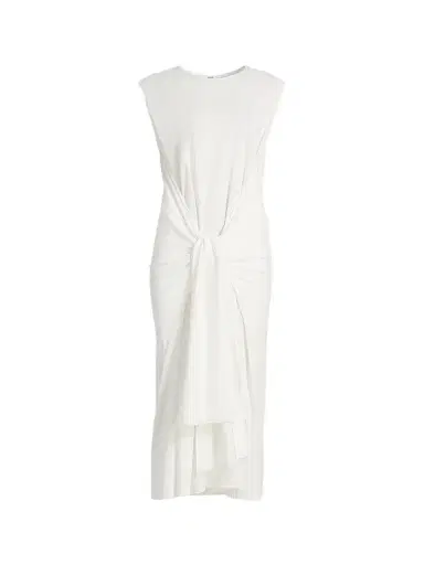 TOTEME Women's Tie-Waist Jersey Midi Dress - Off White | Thumbnail 1 TOTEME Women's Tie-Waist Jersey Midi Dress - Off White | Thumbnail 1