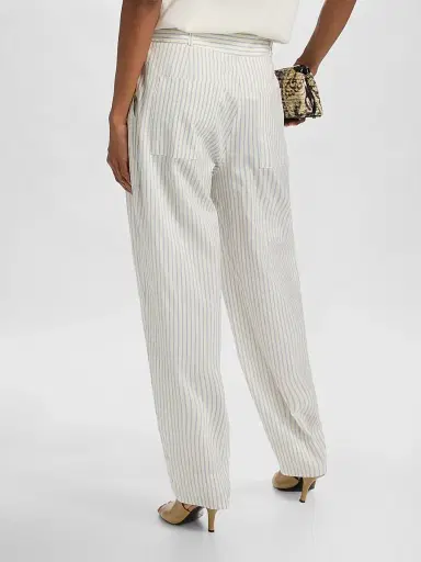 TOTEME Women's Striped Cotton-Silk Balloon Trousers - White Cobalt - Size 12 | Thumbnail 5 TOTEME Women's Striped Cotton-Silk Balloon Trousers - White Cobalt - Size 12 | Thumbnail 5