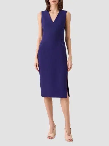 Akris Women's Double-Faced Wool Sheath Dress - Dark Purple - Size 14 | Thumbnail 2 Akris Women's Double-Faced Wool Sheath Dress - Dark Purple - Size 14 | Thumbnail 2