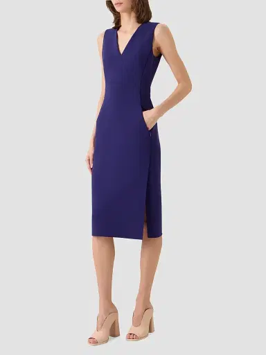Akris Women's Double-Faced Wool Sheath Dress - Dark Purple - Size 14 | Thumbnail 5 Akris Women's Double-Faced Wool Sheath Dress - Dark Purple - Size 14 | Thumbnail 5