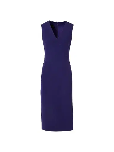 Akris Women's Double-Faced Wool Sheath Dress - Dark Purple - Size 14 | Thumbnail 1 Akris Women's Double-Faced Wool Sheath Dress - Dark Purple - Size 14 | Thumbnail 1