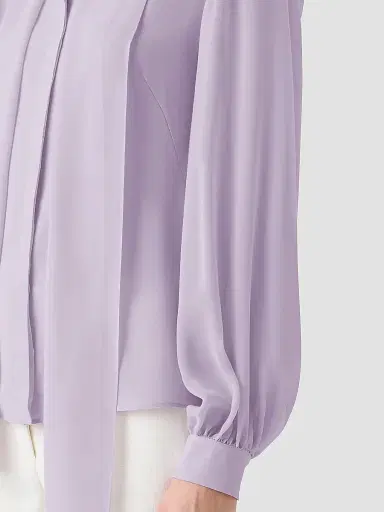 Akris Women's Silk Georgette Scarf Blouse - Malva - Size 16 | Thumbnail 5 Akris Women's Silk Georgette Scarf Blouse - Malva - Size 16 | Thumbnail 5