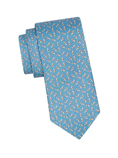 Ferragamo Men's Charlie-Print Silk Tie | Thumbnail 1 Ferragamo Men's Charlie-Print Silk Tie | Thumbnail 1