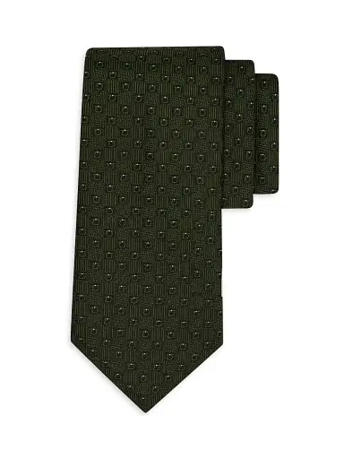 Ferragamo Men's Gancio Jacquard Woven Silk Tie - Verde Scuro | Thumbnail 1 Ferragamo Men's Gancio Jacquard Woven Silk Tie - Verde Scuro | Thumbnail 1