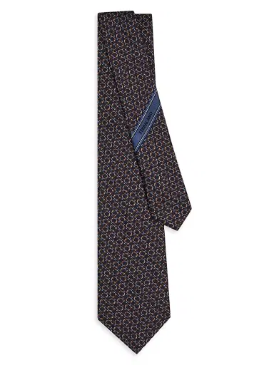 Ferragamo Men's Gancini Silk Jacquard Tie - Marrone | Thumbnail 3 Ferragamo Men's Gancini Silk Jacquard Tie - Marrone | Thumbnail 3